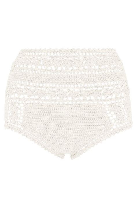 She Made Me Rose Cotton Crochet High Waisted Bikini Bottom