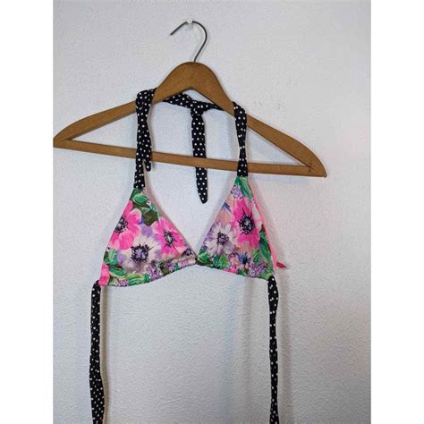 Victorias Secret Floral Tie Bikini Top Gem