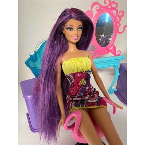 Mattel | Toys | Barbie Lot Hairtastic Wash Salon Hairdresser Playset ...