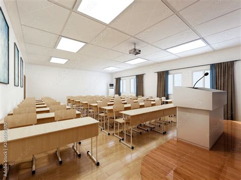 Modern school classroom interior design Stock Illustration | Adobe Stock