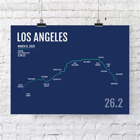 La Marathon Map Print Los Angeles Ts And Gear Free Shipping All