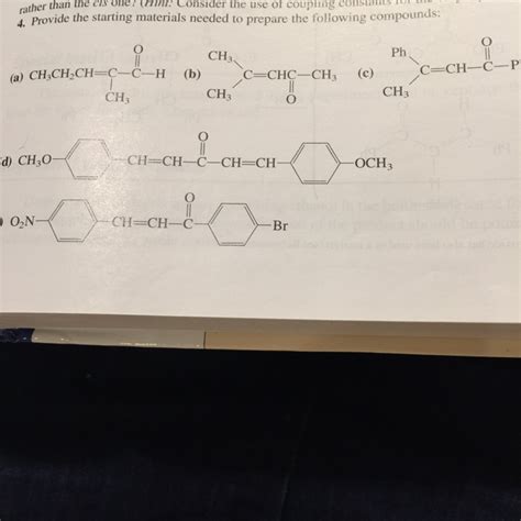 Solved Provide The Starting Materials Needed To Prepare The Chegg