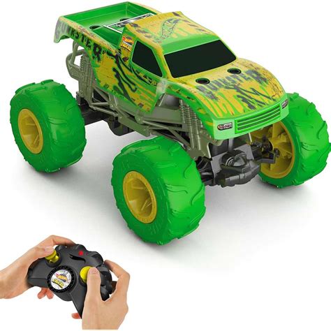 Hot Wheels Monster Trucks RC távirányítós sötétben világító Gunkster autó 18cm Mattel