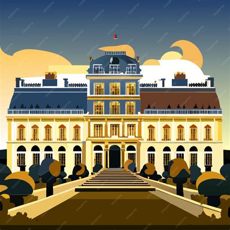 Premium Vector Palace Of Versailles Vector Illustration