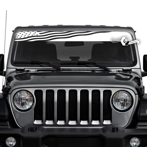 Jeep Wrangler Unlimited Pare brise Drapeau USA Décalcomanies Graphiques