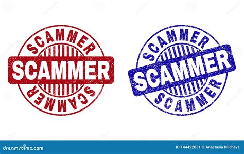 Grunge Scammer Textured Round Watermarks Stock Vector Illustration Of Badge Rubber 144422831