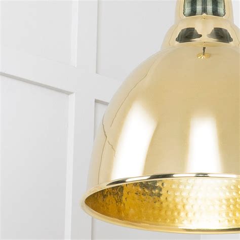 Polished Brass Pendant Light Hammered Brass Interior