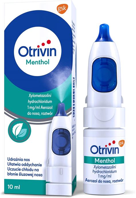 Otrivin Menthol Mg Ml Aerozol Do Nosa Ml Opinie I Ceny Na Ceneo Pl