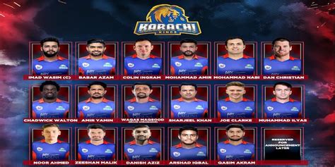 Karachi Kings Squads Psl For Pakistan Super League 2023 Sportsunfold