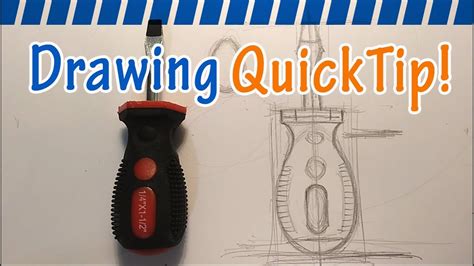 How To Draw A Short Flathead Screwdriver Drawing Quicktip Youtube