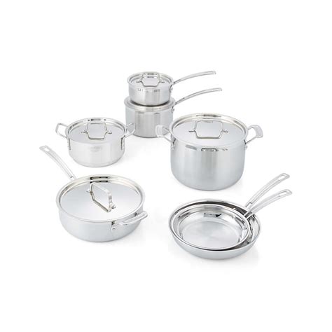 Cuisinart Multiclad Pro 12 Piece Tri Ply Stainless Steel Cookware Set Reviews Crate And Barrel