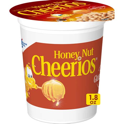 Buy Honey Nut Cheerios Heart Y Cereal In A Cup Gluten Free Cereal With Whole Grain Oats 1 8 Oz