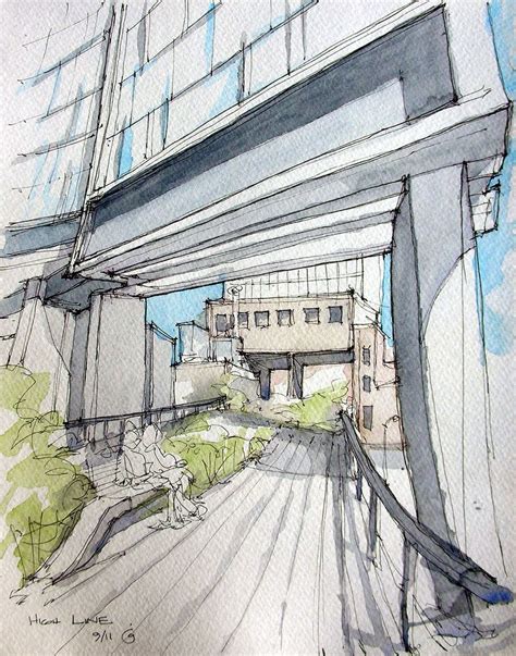 High Line Park 2 | Highline park, High line, Architecture drawing