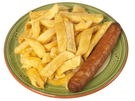 Jumbo Sausage And Chips Cooked, Studio, Nobody, Still PNG Transparent ...