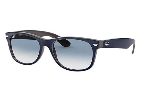 Ray Ban Rb New Wayfarer F M Matte Blue On Opal Brown Clear