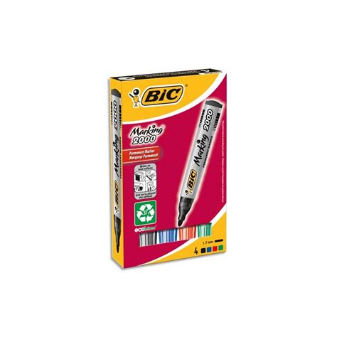 Bic Pochette De Marqueurs Permanents Pointe Ogive Encre Base D