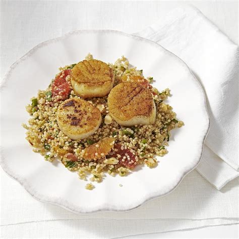 Quinoa Pilaf With Seared Scallops Recipe EatingWell