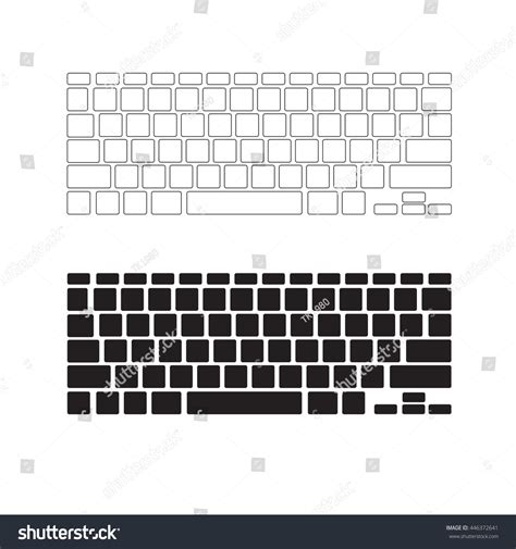 Blank Keyboard Layout Computer Input Element Stock Vector (Royalty Free ...