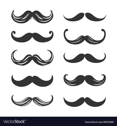 Isolated mustache set face party Royalty Free Vector Image