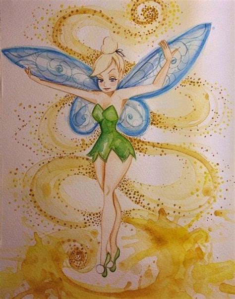 5x7 Tinker Bell Watercolor Print Etsy New Zealand Tinkerbell And