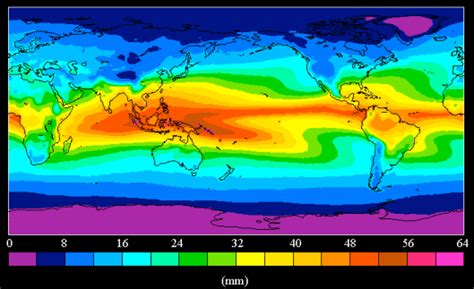 Atmospheric Water Vapor Years Averaged Calculated By The Nasa Water