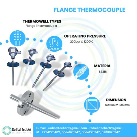 Radical TechArt Stainless Steel Flange Thermocouple Thermowell Type