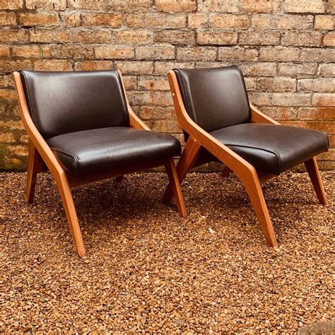 Neil Morris Walnut Lounge Chairs For Morris Of Glasgow