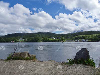 Saltstraumen Fishing in the Fjords. a Popular Fishing Place. Stock ...