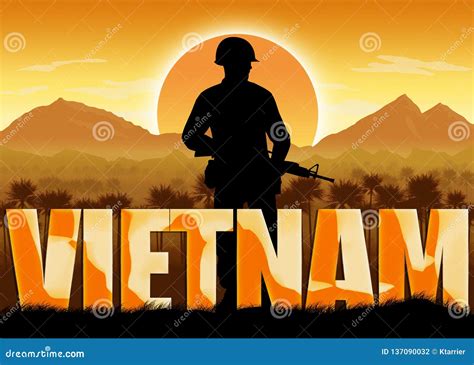 Vietnam War Veterans And Remembrance Banner Stock Illustration