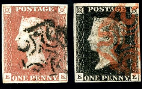 John Kinnard Stamps SG 2 7 1d Black And Red Black Plate Matched Pair