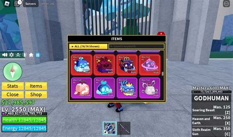 Blox Fruits Lvl Godhuman Max Cdk Hs Mammoth Fruit Gravity Fruit