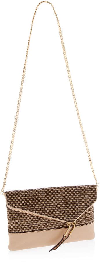 Henri Bendel Debutante Asymmetrical Straw Clutch Henri Bendel