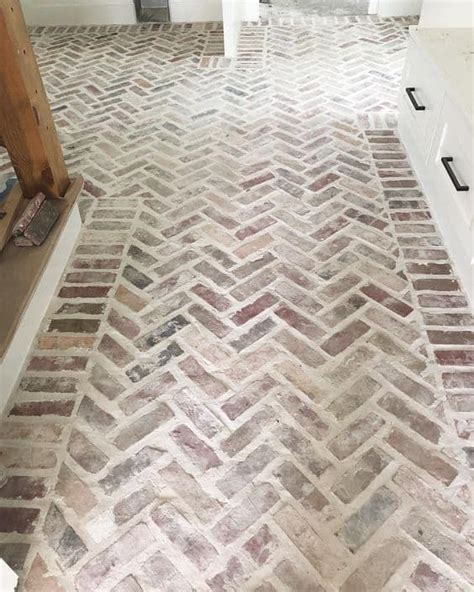 herringbone brick floor tile - Zona Baggett