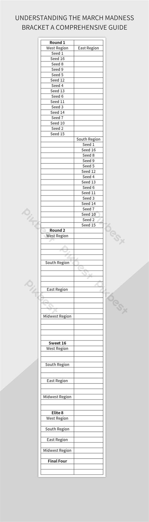 Understanding The March Madness Bracket A Comprehensive Guide Excel | Template Free Download ...