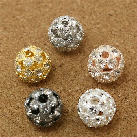 NiceBeads 13mm Round Shape 5 Colours Available Rhinestone Ball Spacer