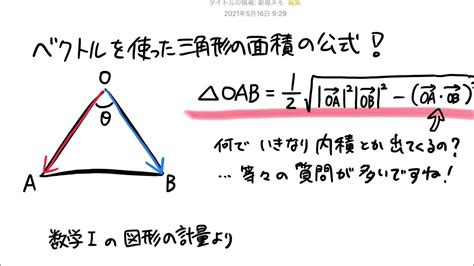 ベクトルを使った三角形の面積公式！ Youtube