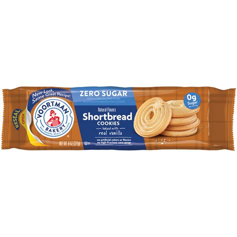 Voortman Bakery Zero Sugar Shortbread Cookies 8 Oz 12 Count