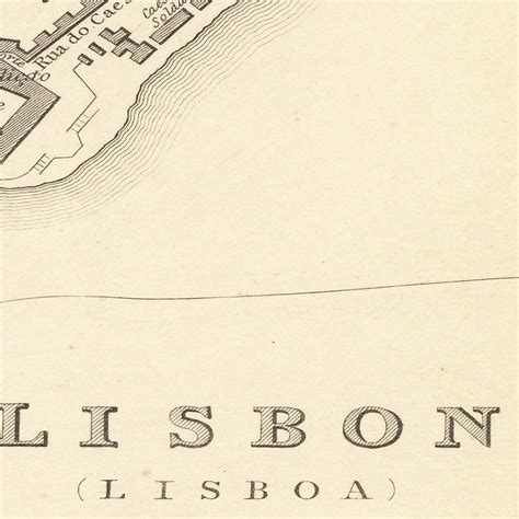 1833 Map of Lisbon Antique Map of Lisbon Old Historical Map | Etsy