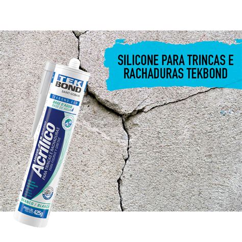 Silicone Selador de Trincas e Rachaduras a Base D Água Branco 425gr TEKBOND