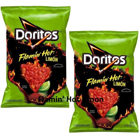 Doritos Flamin Hot Limon Flavored Tortilla Chips 9 25 Oz Bag Snacks