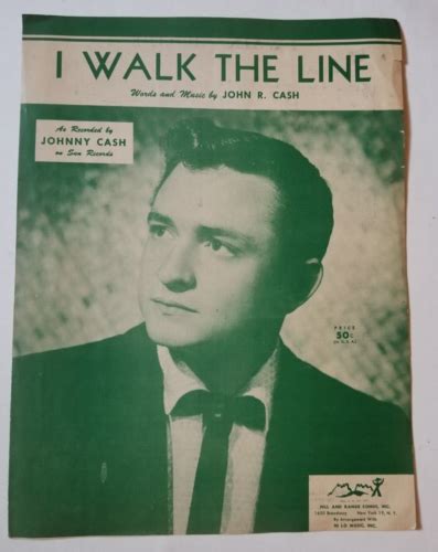 Johnny Cash Vintage I Walk The Line Sheet Music Autographia