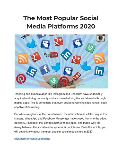PPT - The Most Popular Social Media Platforms 2020 PowerPoint