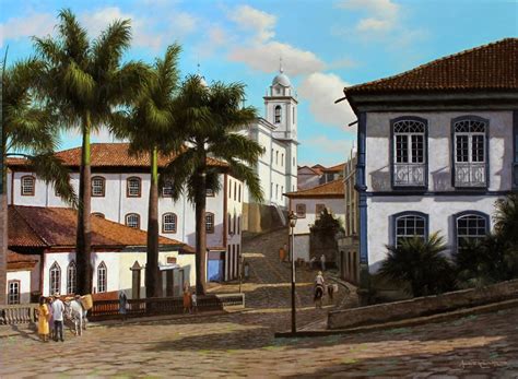 Diamantina 2015 Óleo Sobre Tela José Rosário Souza Dionísio Mg