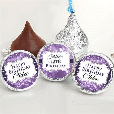 108 Birthday Hershey Kiss® Stickers Birthday Hershey Kiss