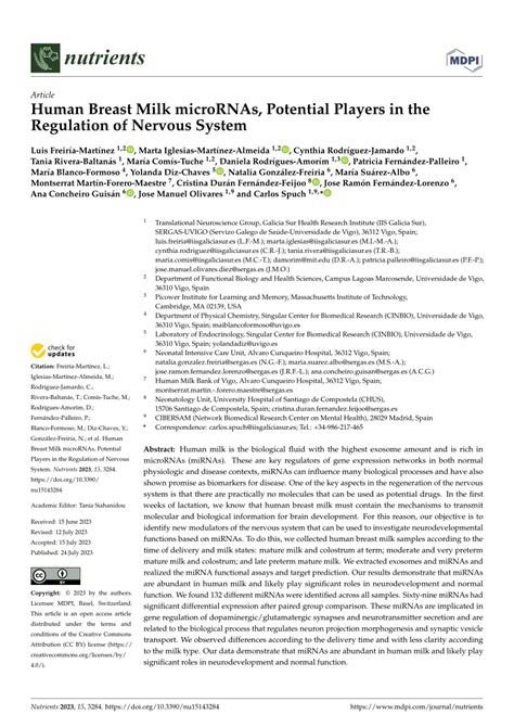 Pdf Human Breast Milk Micrornas Potential Players In The Regulation