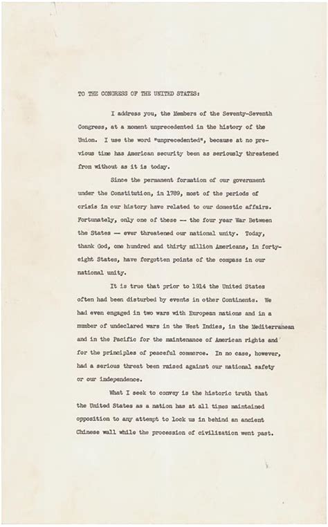 President Franklin Roosevelt S Annual Message Four Freedoms To