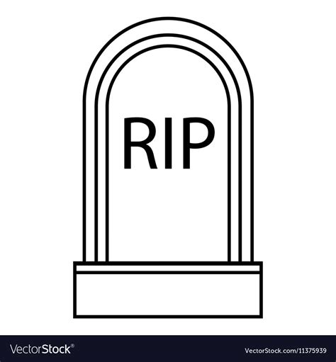 Grave Rip Icon Outline Style Royalty Free Vector Image