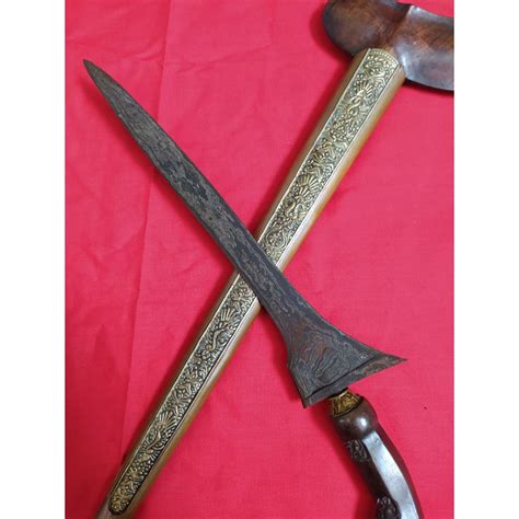 Jual Keris Paterm Kebi Lajer Pamor Dwi Warna Batu Lapak Kulit Semangka