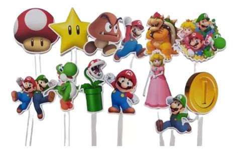 Mario Bross Mini Topper Para Cupcake O Pastel Pz Mercadolibre