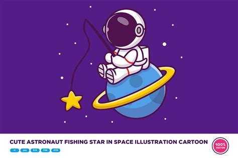 Cute Astronaut Fishing Star in Space Gráfico por catalyststuff